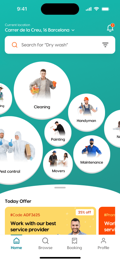 Door2Day app home screen